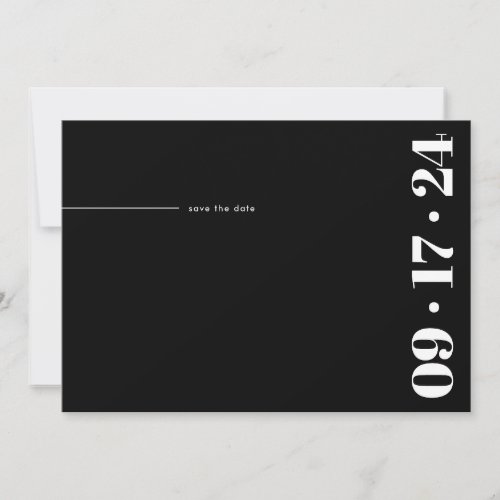 Bold Typography Minimalist Modern Black White Save The Date