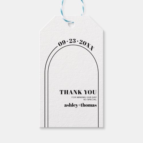 Bold typography minimalist Thank You wedding Gift Tags