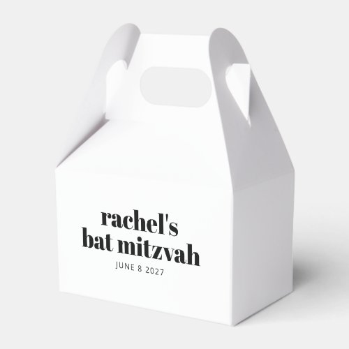 Bold Typography Modern Black White Personalized   Favor Boxes