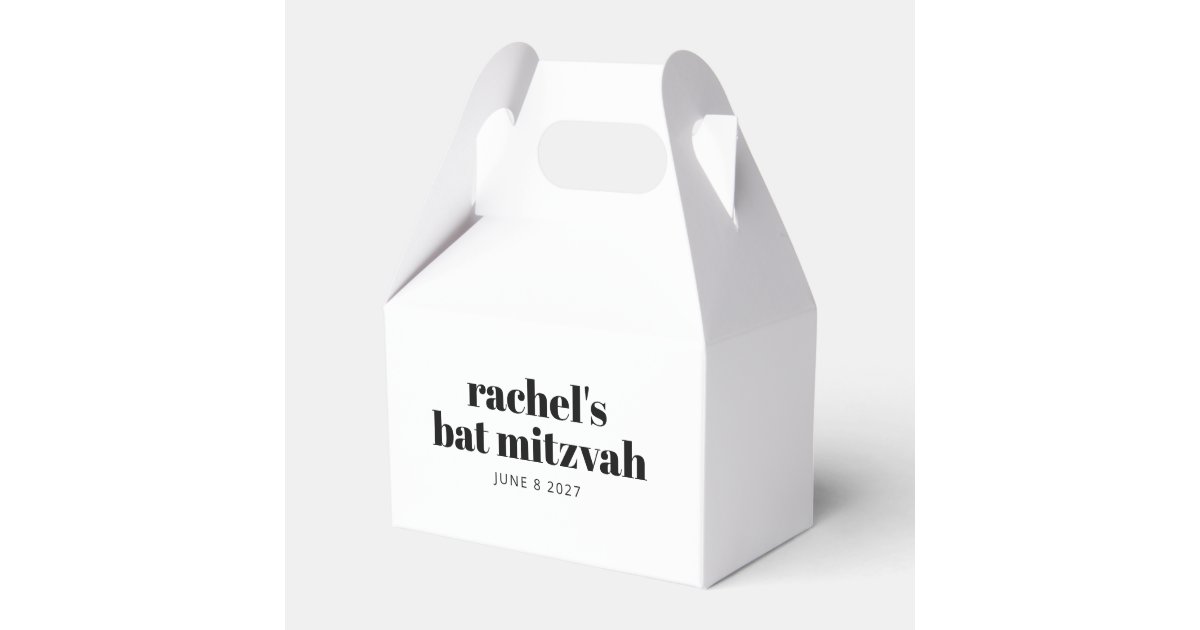 Bold Typography Modern Black White Personalized Favor Boxes | Zazzle