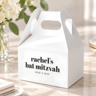 Bold Typography Modern Black White Personalized Favor Boxes