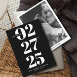 Bold Typography Modern Black & White Photo Wedding Save The Date<br><div class="desc">Introducing our sleek and sophisticated "Modern Monochrome" Save the Date Wedding Card, a stunning way to make a bold statement and set the tone for your upcoming nuptials. With its striking black and white design, this card exudes a contemporary elegance that will captivate your guests from the moment they receive...</div>