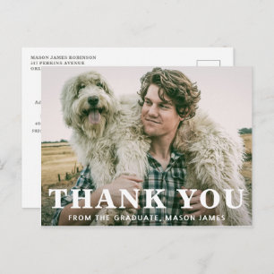 Bold Typography Modern Graduation Postcard