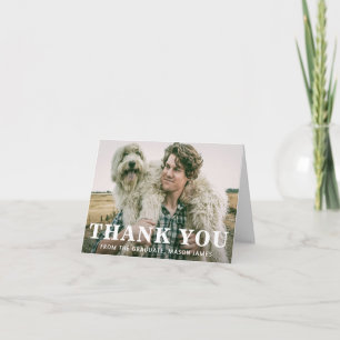 Bold Typography Modern Graduation Thank You Card