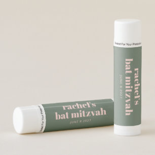Bold Typography Modern Pink Green Personalized    Lip Balm