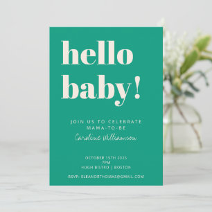 Bold Typography Modern Spring Green Baby Shower Invitation