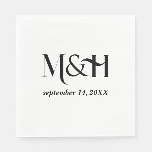 Bold Typography Modern Wedding Engagement Party Napkins