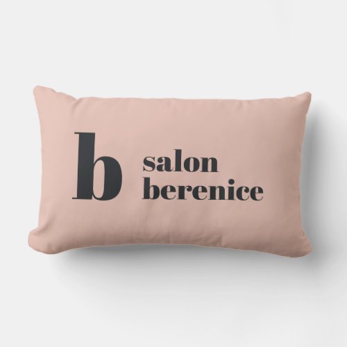 Bold Typography Monogram Blush Black Business Lumb Lumbar Pillow