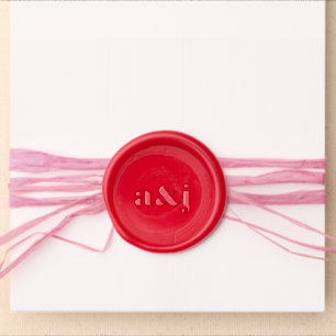 Bold Typography Monogram Initials Wedding Wax Seal Sticker