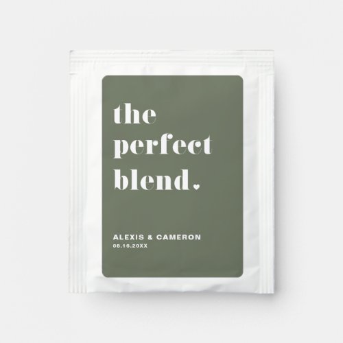 Bold Typography Perfect Blend Taupe Green Wedding