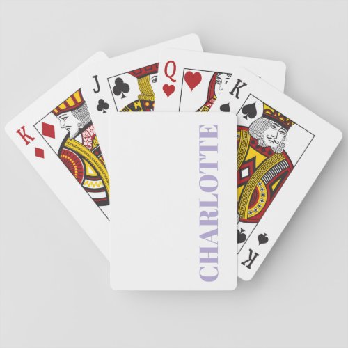 Bold Typography Personalized Lavender Name Cute Playing Cards