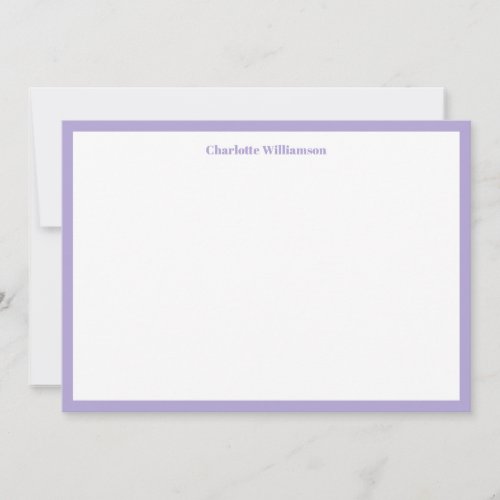 Bold Typography Personalized Name Lavender Border Thank You Card