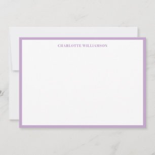 Bold Typography Personalized Name Purple Border Thank You Card