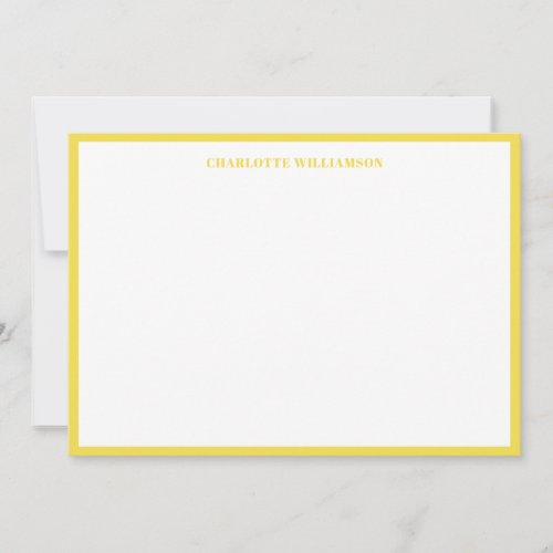 Bold Typography Personalized Name Yellow Border Thank You Card