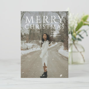 Bold Typography Photo Modern Christmas Holiday Card
