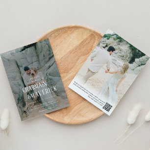 Bold Typography Photo QR code Wedding Invitation