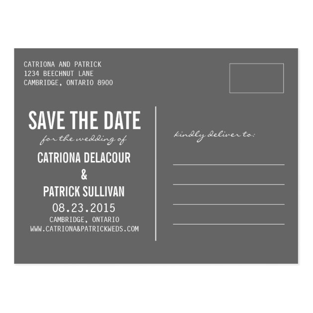 BOLD TYPOGRAPHY | PHOTO SAVE THE DATE POSTCARD