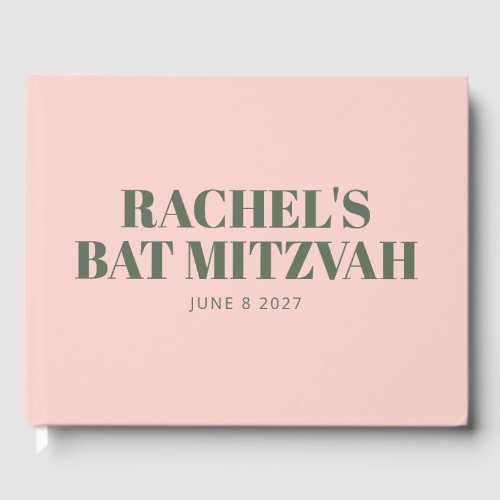Bold Typography Pink and Green Modern Bat Mitzvah 
