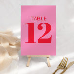 Bold Typography Pink and Red Modern Bat Mitzvah  T Table Number<br><div class="desc">Bold Typography Bright Pink and Red Modern Bat Mitzvah Table Number</div>