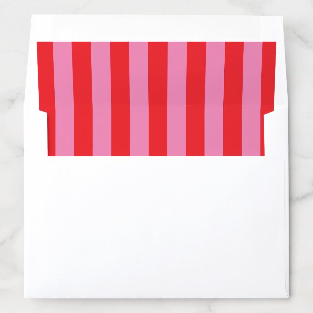 Bold Typography, Pink and Red Wedding Envelope Liner (In Envelope)
