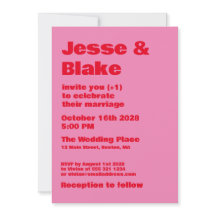 Bold Typography, Pink and Red Wedding