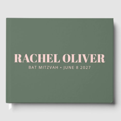Bold Typography Pink Green Custom Bat Mitzvah