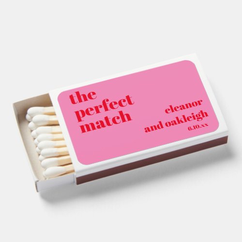 Bold Typography Pink Red Wedding Perfect Match