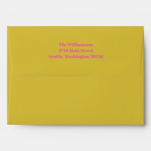 Bold Typography Pink Yellow Modern 50th Birthday Envelope