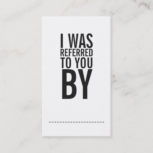 Bold Typography Referral Card