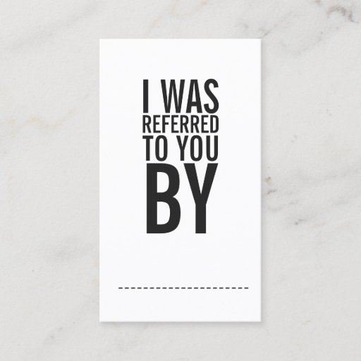 Customizable Bold Typography Referral Card Business Card Templates