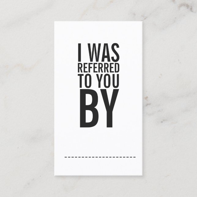 Bold Typography Referral Card (Front)
