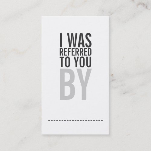 Bold Typography Referral Card Business Card Templates