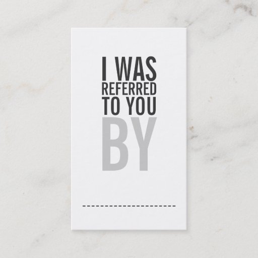 Customizable Bold Typography Referral Card Business Card Templates