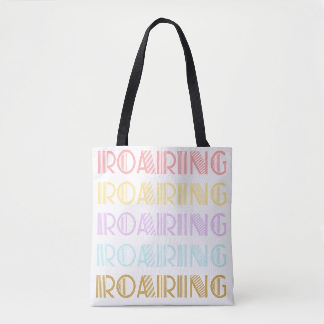 Bold Typography Retro Print Tote Bag (Front)
