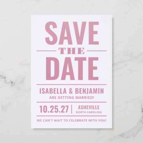 Bold Typography Save the Date Wedding Letterpress Invitation