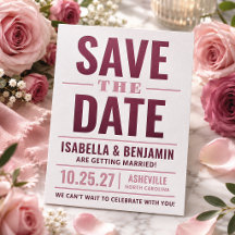 Bold Typography Save the Date Wedding