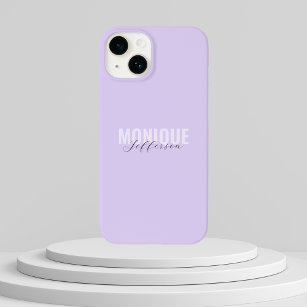 Bold Typography & Script Lilac Lavender Monogram Case-Mate iPhone 14 Case