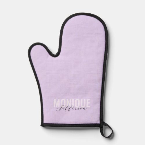 Bold Typography  Script Lilac Lavender Monogram Oven Mitt