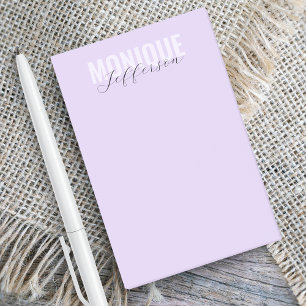 Bold Typography & Script Lilac Lavender Monogram Post-it Notes
