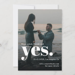 Bold Typography She Said Yes Engagement Party Invitation