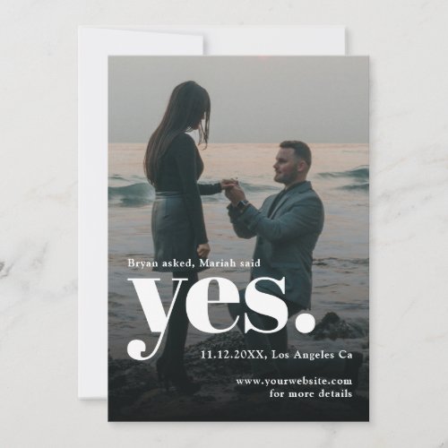 Bold Typography She Said Yes Engagement Party  Invitation