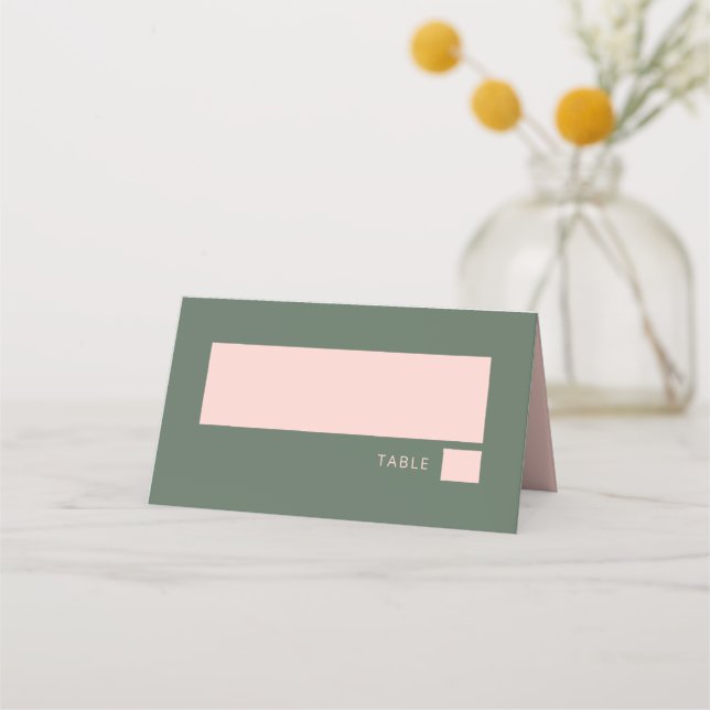 Bold Typography Simple Pink Green Bat Mitzvah  Place Card (Front)