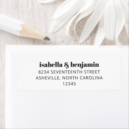 Bold Typography Simple White Modern Wedding Label