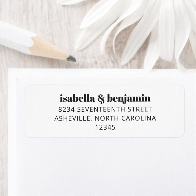 Bold Typography Simple White Modern Wedding Label (Insitu)