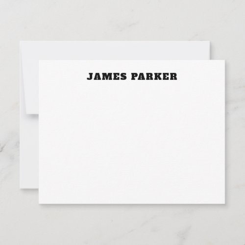 Bold Typography Sophisticated Classic Black Gray Note Card