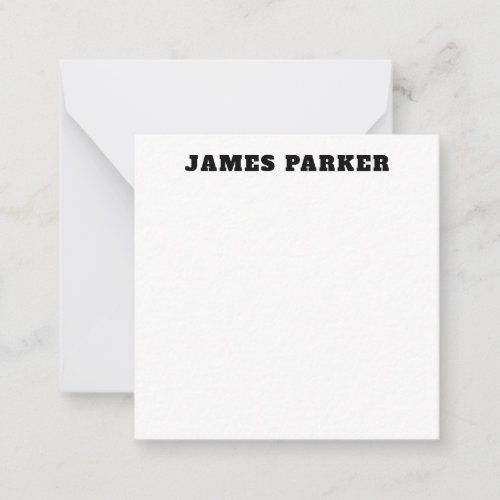Bold Typography Sophisticated Classic Simple Black Note Card