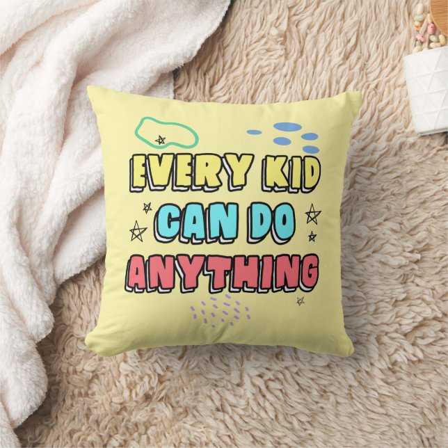Bold Typography Statement Design for Kids  Throw Pillow (Blanket)
