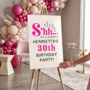 Bold Typography Surprise 30th Birthday Party Foam Board