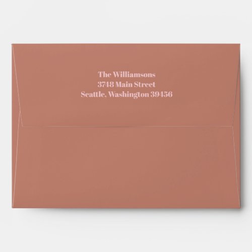 Bold Typography Terracotta Blush Modern Birthday Envelope