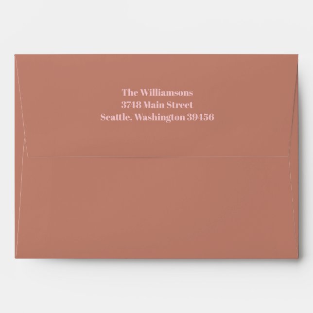 Bold Typography Terracotta Blush Modern Birthday Envelope (Back (Top Flap))